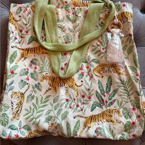 Tropical Tiger Print Tote Bag